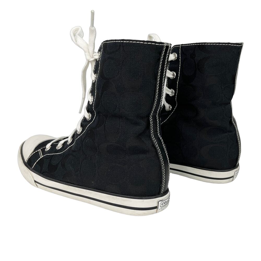 Coach Bonney Butterfly Black Hi Top Fold Over Sneakers 7 - Picture 12 of 14